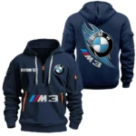 Hoodie Half Zipper Exclusive Logo Gift For Luxury SUV Enthusiasts CAR170 - Navy