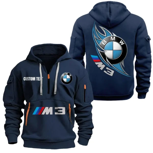 Hoodie Half Zipper Exclusive Logo Gift For Luxury SUV Enthusiasts CAR170 - Navy