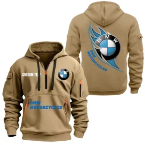 Hoodie Half Zipper Exclusive Logo Gift For Road Motorcycle Enthusiasts CAR170 - Khaki