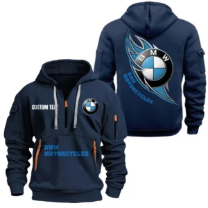 Hoodie Half Zipper Exclusive Logo Gift For Performance Bike Enthusiasts CAR170 - Navy