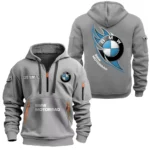 Hoodie Half Zipper Exclusive Logo Gift For Luxury SUV Enthusiasts CAR170 - Gray