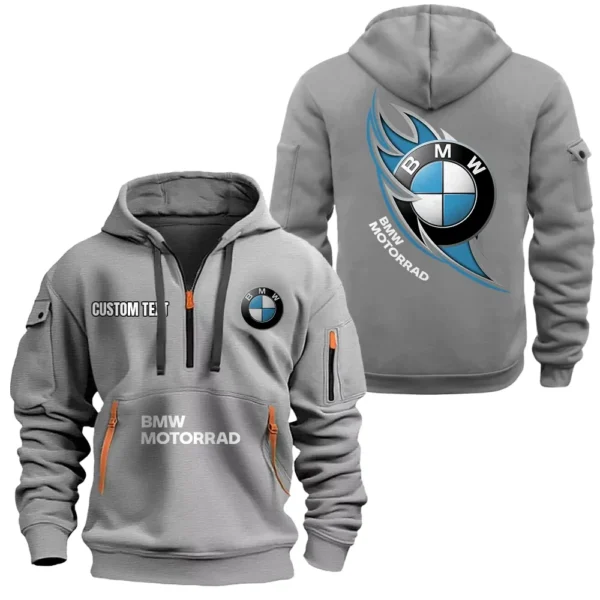 Hoodie Half Zipper Exclusive Logo Gift For Luxury SUV Enthusiasts CAR170 - Gray