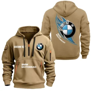 Hoodie Half Zipper Exclusive Logo Gift For Premium Auto Enthusiasts CAR170 - Khaki
