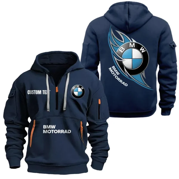 Hoodie Half Zipper Exclusive Logo Gift For Motorsport Edition Car Enthusiasts CAR170 - Navy