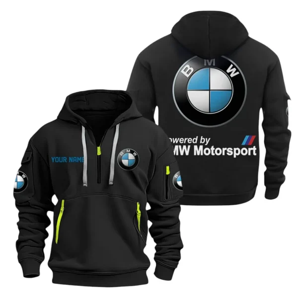 Hoodie Half Zipper Exclusive Logo Gift For High-Speed Car Enthusiasts CAR200 - Black