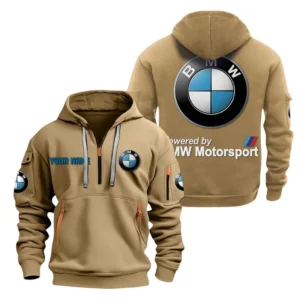 Competition Car Hoodie Half Zipper, All Over Print Hoodie Gift For Competition Car Enthusiasts CAR200 - Khaki