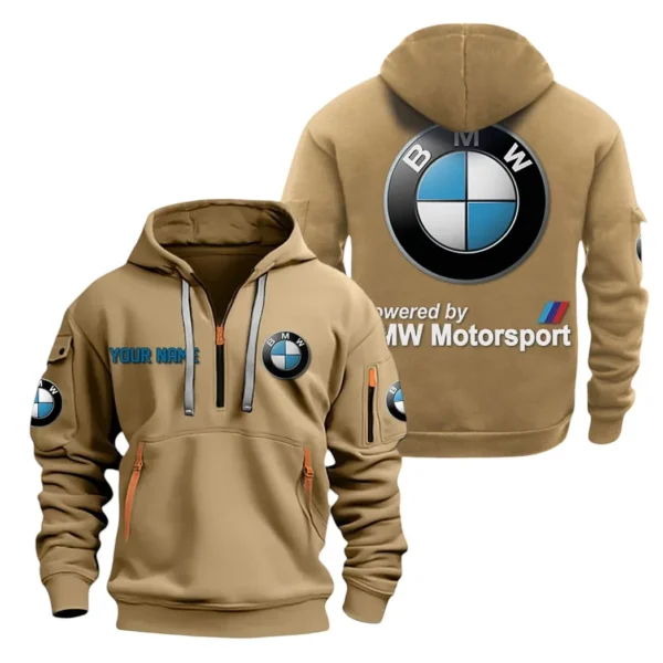 Competition Car Hoodie Half Zipper, All Over Print Hoodie Gift For Competition Car Enthusiasts CAR200 - Khaki