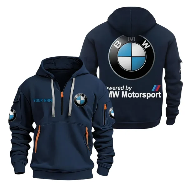 Hoodie Half Zipper Exclusive Logo Gift For Racing Coupe Enthusiasts CAR200 - Navy