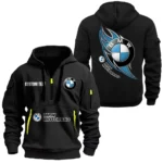 Hoodie Half Zipper Exclusive Logo Gift For Racing Car Enthusiasts CAR170 - Black