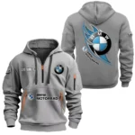Hoodie Half Zipper Exclusive Logo Gift For Performance Car Enthusiasts CAR170 - Gray