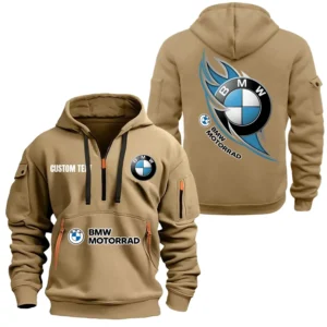 Hoodie Half Zipper Exclusive Logo Gift For Motorsport Vehicle Enthusiasts CAR170 - Khaki