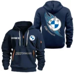Hoodie Half Zipper Exclusive Logo Gift For Luxury SUV Enthusiasts CAR170 - Navy