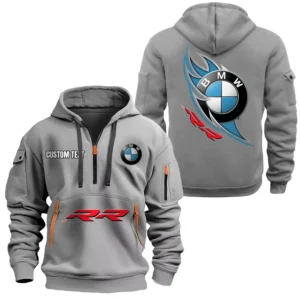 Hoodie Half Zipper Exclusive Logo Gift For Business Car Enthusiasts CAR170 - Gray