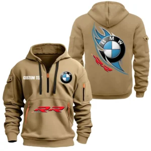 Hoodie Half Zipper Exclusive Logo Gift For Executive Sedan Enthusiasts CAR170 - Khaki