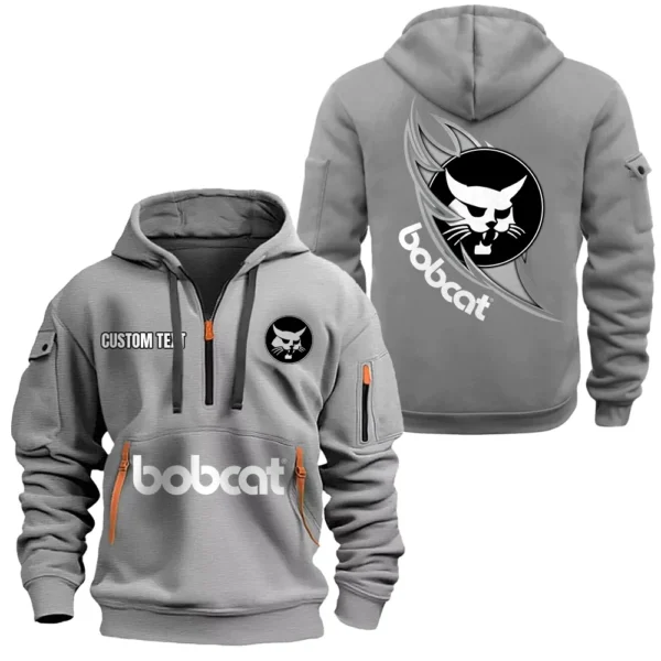 Hoodie Half Zipper Exclusive Logo Gift For Compact Tractor Enthusiasts CAR170 - Gray