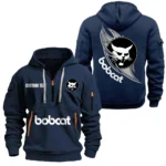 Mini Excavator Hoodie Half Zipper, All Over Print Hoodie Gift For Mini Excavator Enthusiasts CAR170 - Navy