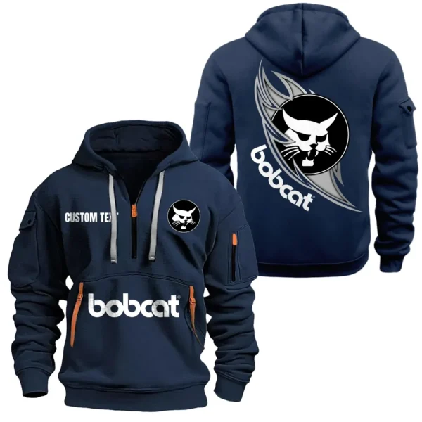 Mini Excavator Hoodie Half Zipper, All Over Print Hoodie Gift For Mini Excavator Enthusiasts CAR170 - Navy