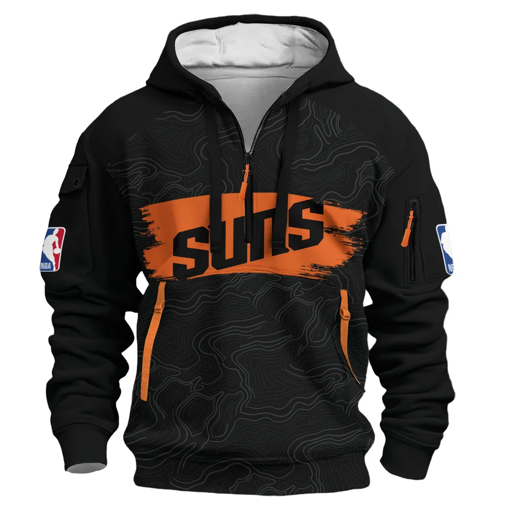 Bold Basketball Nation Hoodie Half Zip 3D, Performance Fan Hoodie HVN1276 - Image 2