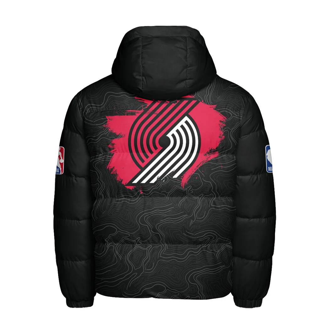 Bold Hoop Energy Hooded Cotton Jacket, Stadium-Ready Heavyweight Puffer HVN1276 - Image 3