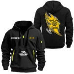 V8 Bike Hoodie Half Zipper, All Over Print Hoodie Gift For V8 Bike Enthusiasts CAR170 - Black