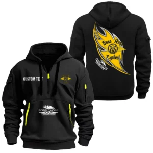 V8 Bike Hoodie Half Zipper, All Over Print Hoodie Gift For V8 Bike Enthusiasts CAR170 - Black