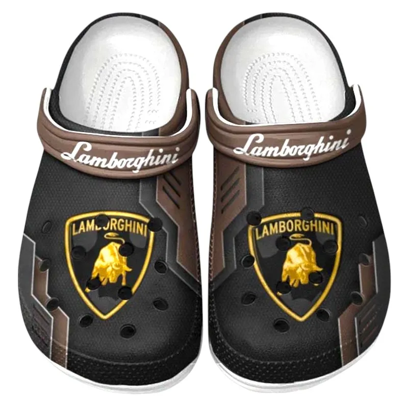 Brown Custom Track-Ready Supercar All Over Print Clog, Car Culture Inspired Footwear Gift for Men and Women CAR185