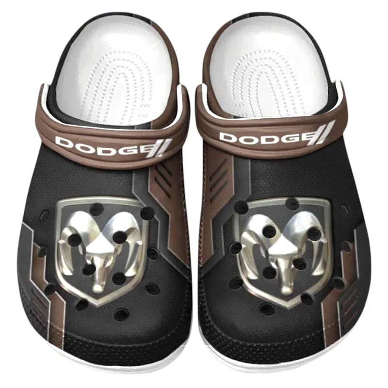Brown Edition American Muscle Car Inspired All Over Print Clog, Perfect Gift Footwear for Automotive Enthusiasts CAR185