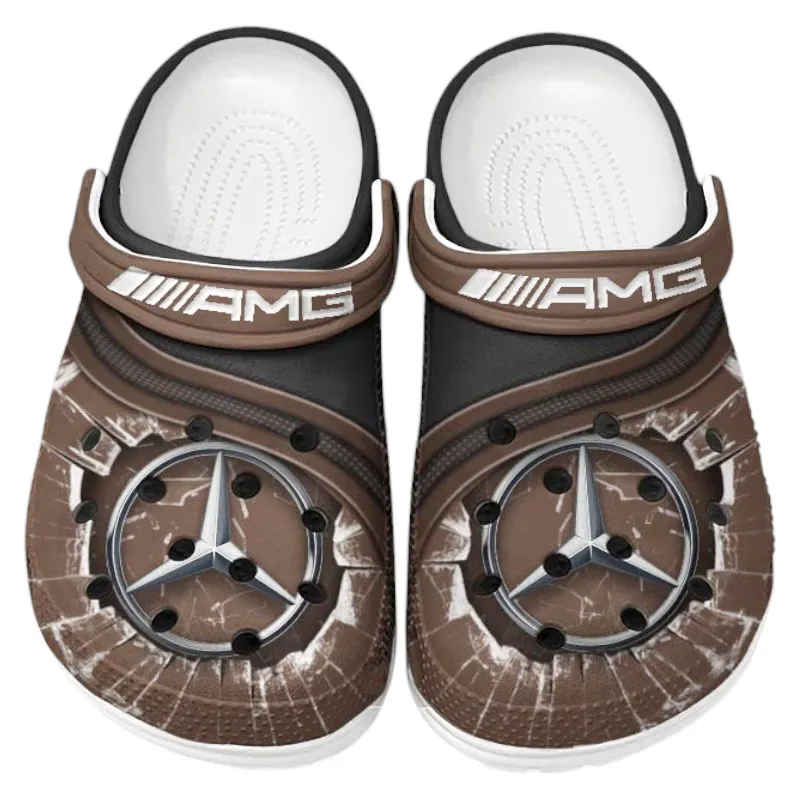 Brown Edition Track-Ready Auto Inspired All Over Print Clog, Perfect Gift Footwear for Automotive Enthusiasts CAR188