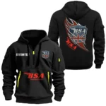British-Style Motorcycle Hoodie Half Zipper, All Over Print Hoodie Gift For British-Style Motorcycle Enthusiasts CAR170 - Black