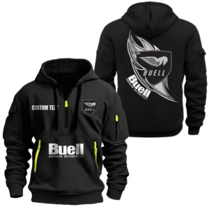 Hoodie Half Zipper Exclusive Logo Gift For Urban Sport Bike Enthusiasts CAR170 - Black