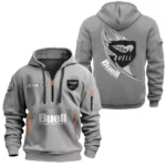 Hoodie Half Zipper Exclusive Logo Gift For Lightweight Motorcycle Enthusiasts CAR170 - Gray
