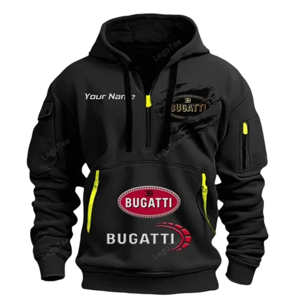 Hoodie Half Zipper Exclusive Logo Gift For Premium Road Vehicle Enthusiasts CAR113 - Black