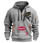 Hoodie Half Zipper Exclusive Logo Gift For Extreme Speed Vehicle Enthusiasts CAR113 - Gray