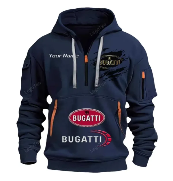 Hoodie Half Zipper Exclusive Logo Gift For Prestige Coupe Enthusiasts CAR113 - Navy