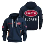 Hoodie Half Zipper Exclusive Logo Gift For Ultra-Luxury Sports Car Enthusiasts CAR200 - Navy