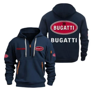Hoodie Half Zipper Exclusive Logo Gift For Ultra-Luxury Sports Car Enthusiasts CAR200 - Navy