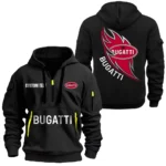 Hoodie Half Zipper Exclusive Logo Gift For Modern Street Bike Enthusiasts CAR170 - Black
