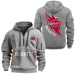 Hoodie Half Zipper Exclusive Logo Gift For Ultra-Luxury Sports Car Enthusiasts CAR170 - Gray