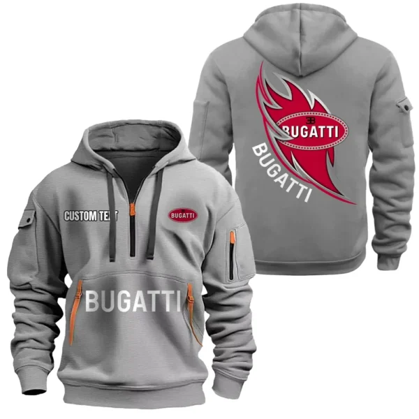 Hoodie Half Zipper Exclusive Logo Gift For Ultra-Luxury Sports Car Enthusiasts CAR170 - Gray