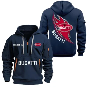 Hoodie Half Zipper Exclusive Logo Gift For Exotic Automobile Enthusiasts CAR170 - Navy