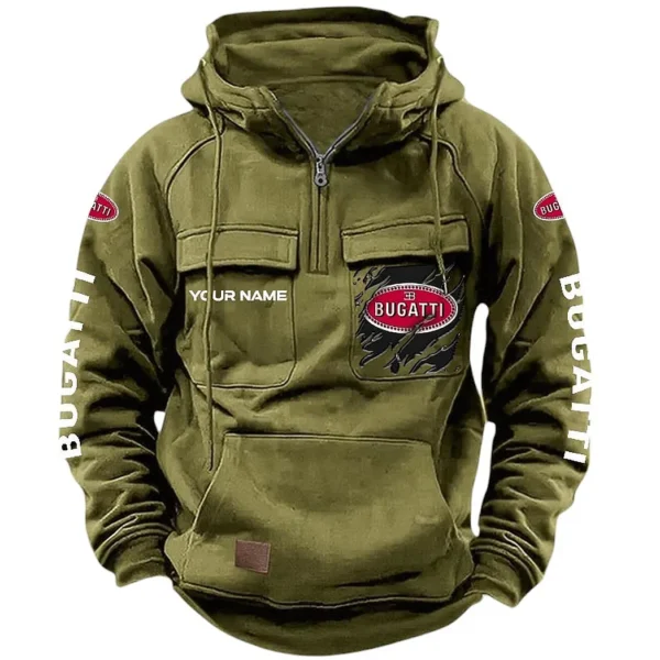 Elite Sports Car Tactical Quarter Zip Hoodie, Exclusive Logo Hoodie For Car Enthusiasts CAR164 - Army Green