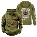 High-End Sports Car Tactical Quarter Zip Hoodie, Exclusive Logo Hoodie For Car Enthusiasts CAR106 - Army Green