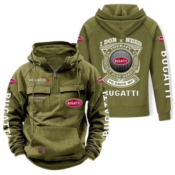 High-End Sports Car Tactical Quarter Zip Hoodie, Exclusive Logo Hoodie For Car Enthusiasts CAR106 - Army Green