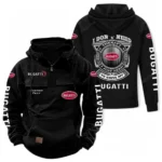 Prestige Car Tactical Quarter Zip Hoodie, Exclusive Logo Hoodie For Car Enthusiasts CAR106 - Black