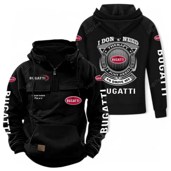 Prestige Car Tactical Quarter Zip Hoodie, Exclusive Logo Hoodie For Car Enthusiasts CAR106 - Black