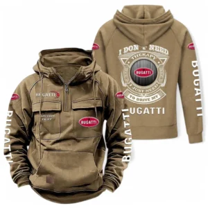 Supercar Tactical Quarter Zip Hoodie, Exclusive Logo Hoodie For Car Enthusiasts CAR106 - Khaki