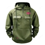 Luxury Sports Car Tactical Quarter Zip Hoodie, Exclusive Logo Hoodie For Car Enthusiasts CAR109 - Army Green