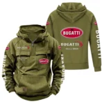 British Luxury Tactical Quarter Zip Hoodie, Exclusive Logo Hoodie For Car Enthusiasts CAR960 - Army Green