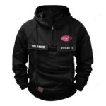 Grand Tourer Tactical Quarter Zip Hoodie, Exclusive Logo Hoodie For Car Enthusiasts CAR109 - Black