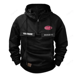 Grand Tourer Tactical Quarter Zip Hoodie, Exclusive Logo Hoodie For Car Enthusiasts CAR109 - Black